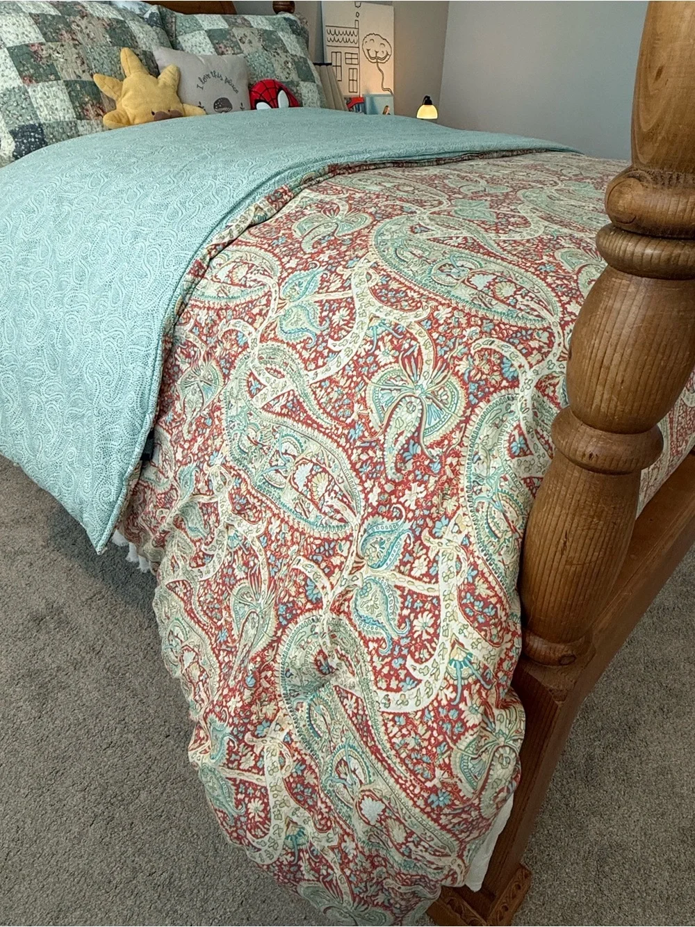 Lauren Ralph Lauren Paisley Reversible Comforter in Coral and Teal Full